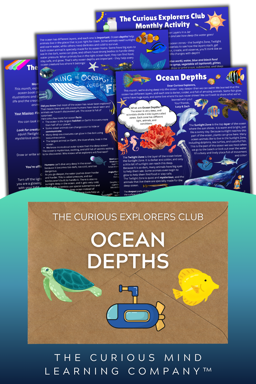 Ocean Depths Letter | The Curious Explorers Club | Physical Mail Edition