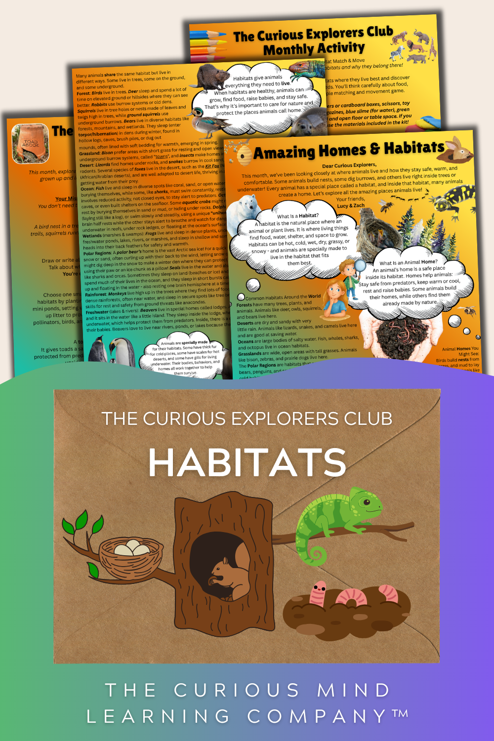 Amazing Habitats Letter | The Curious Explorers Club | Physical Mail Edition