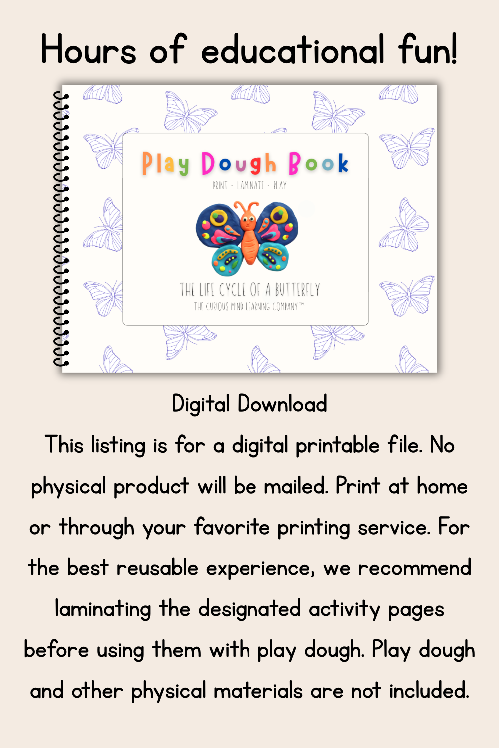 Butterfly Life Cycle Play Dough Book | Printable Hands-On Learning Activity