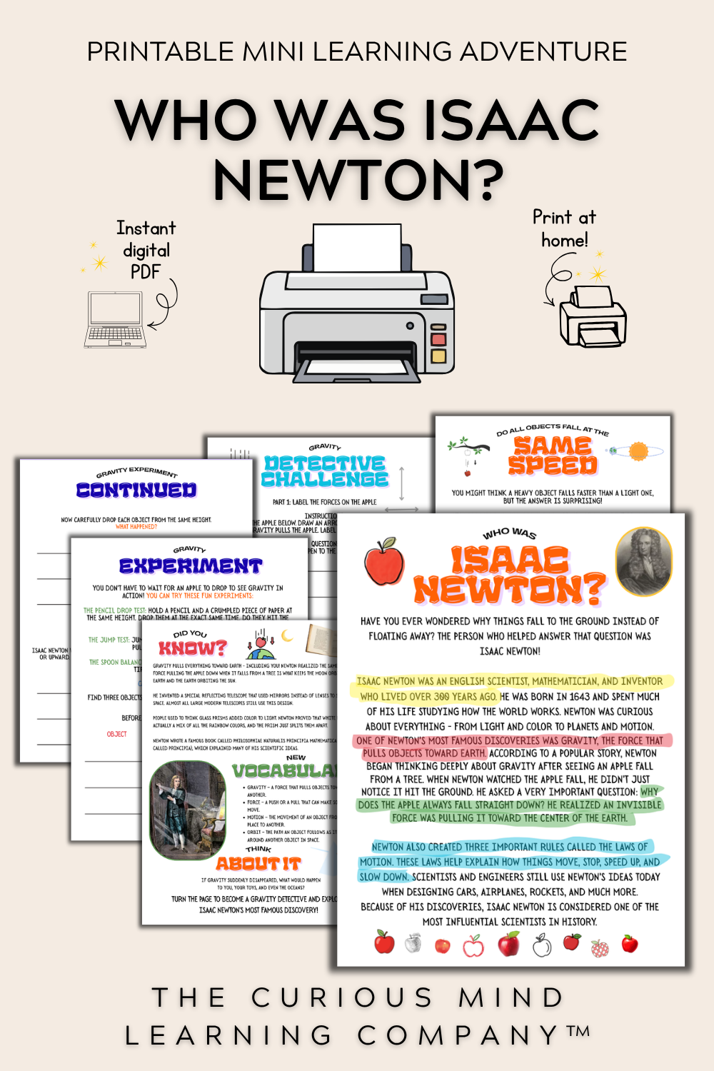 Who Was Isaac Newton? | Printable Mini Learning Adventure