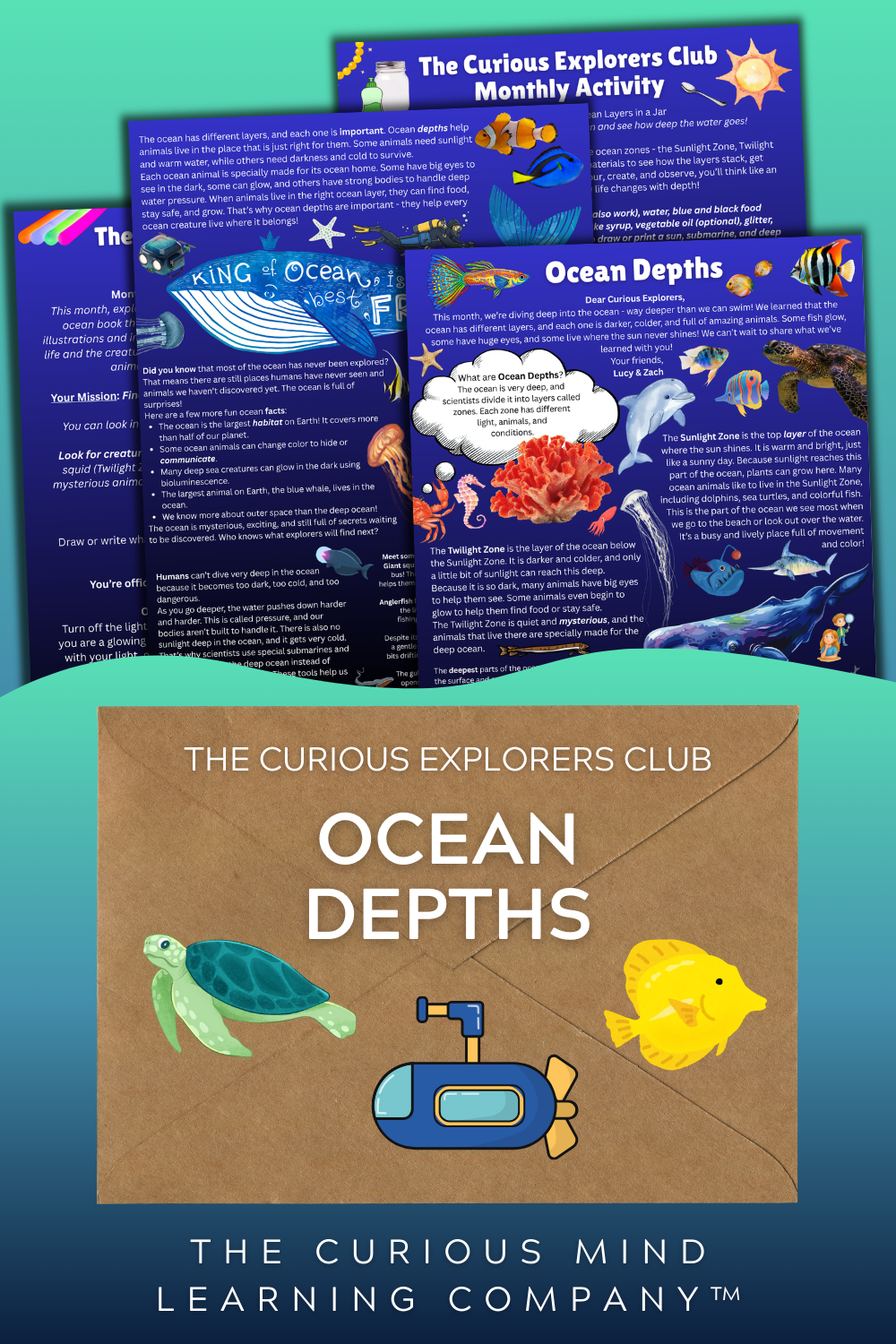 Ocean Depths Letter | The Curious Explorers Club | Physical Mail Edition