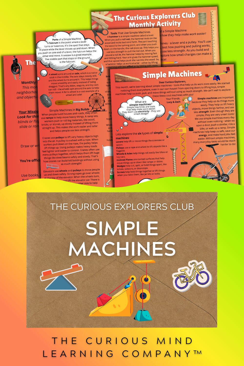 Simple Machines Letter | The Curious Explorers Club | Physical Mail Edition