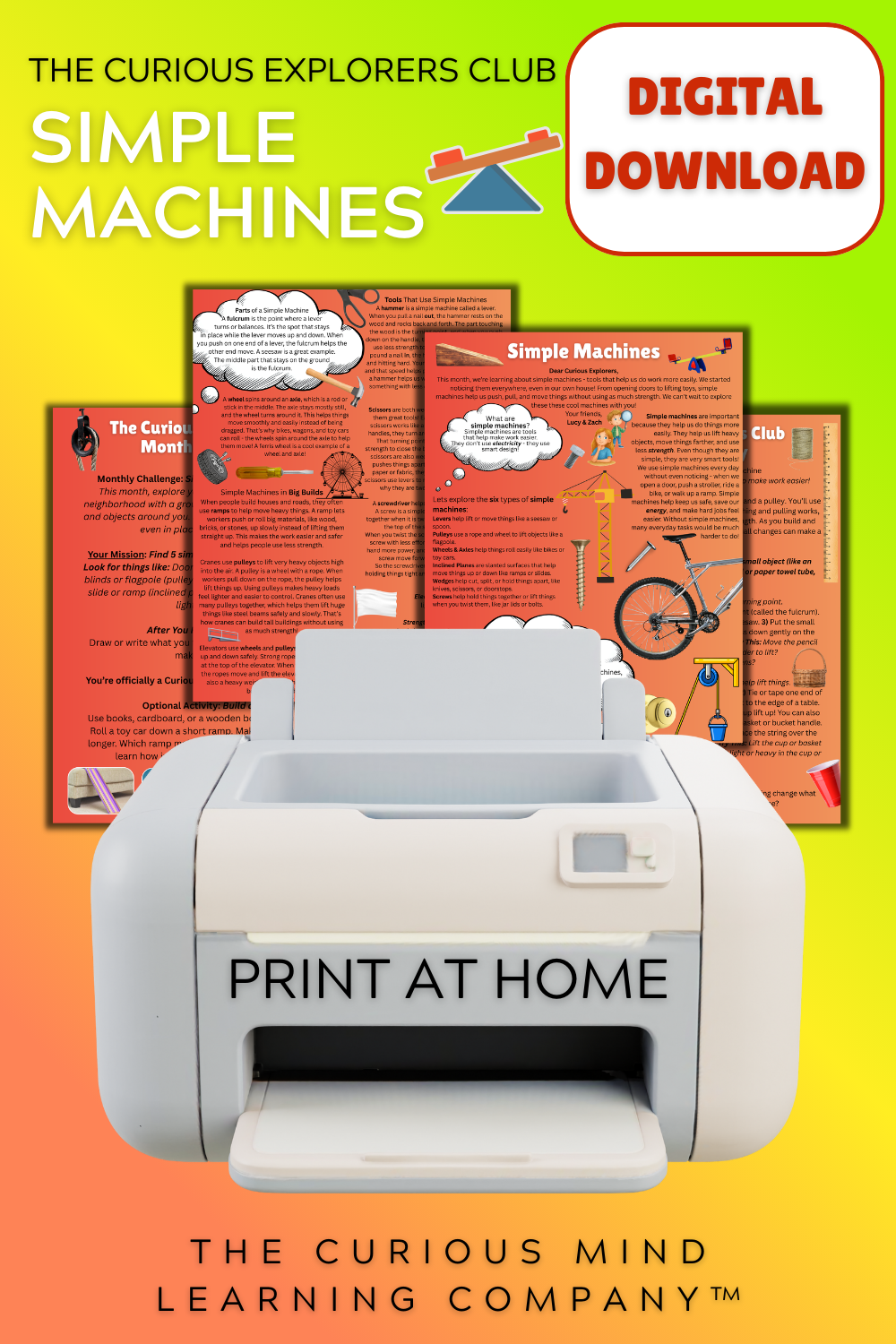 Simple Machines Letter | Digital Download