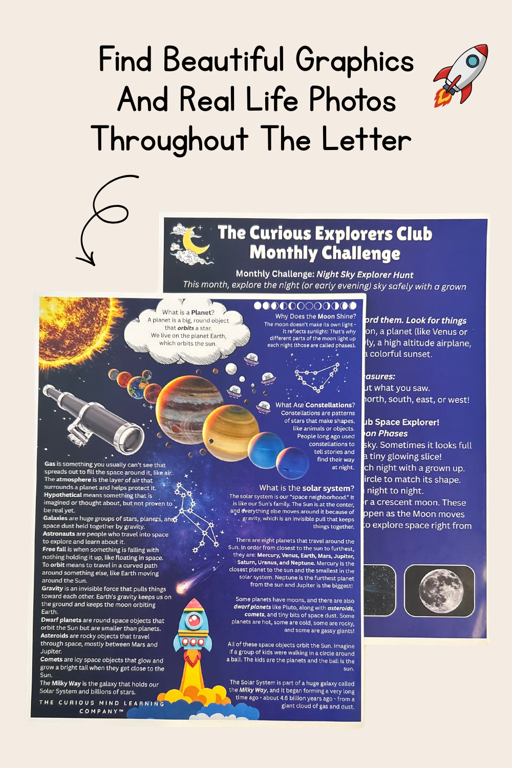 Wonders of Space Letter | The Curious Explorers Club | Physical Mail Edition