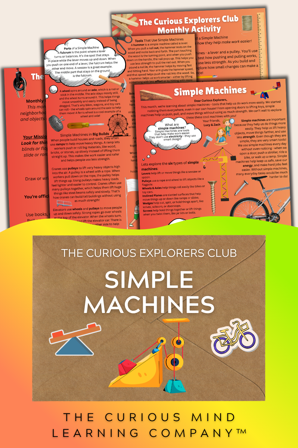 Simple Machines Letter | The Curious Explorers Club | Physical Mail Edition