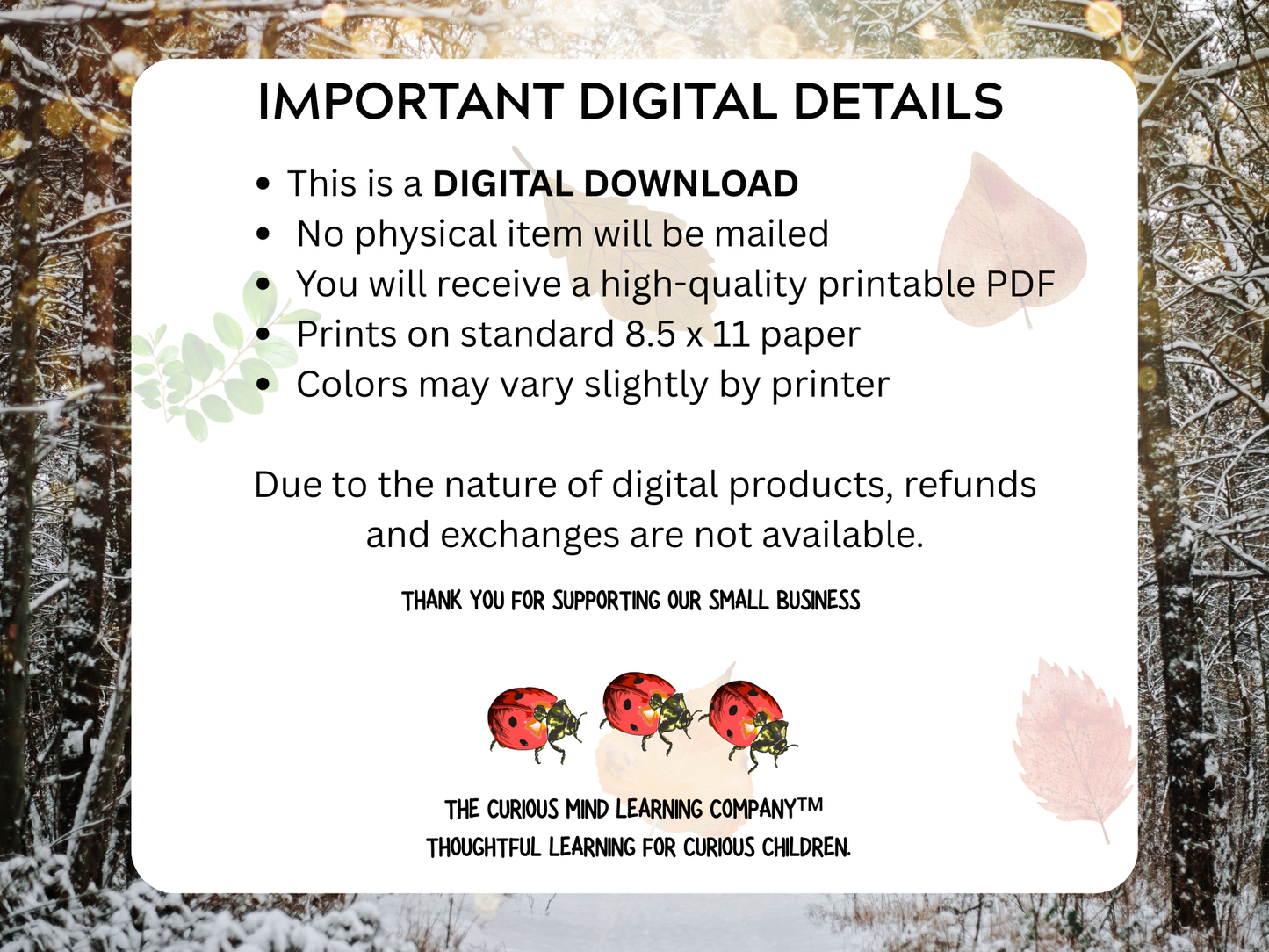 Hibernation Letter | Digital Download