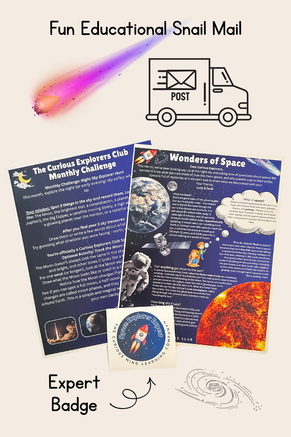 Wonders of Space Letter | The Curious Explorers Club | Physical Mail Edition