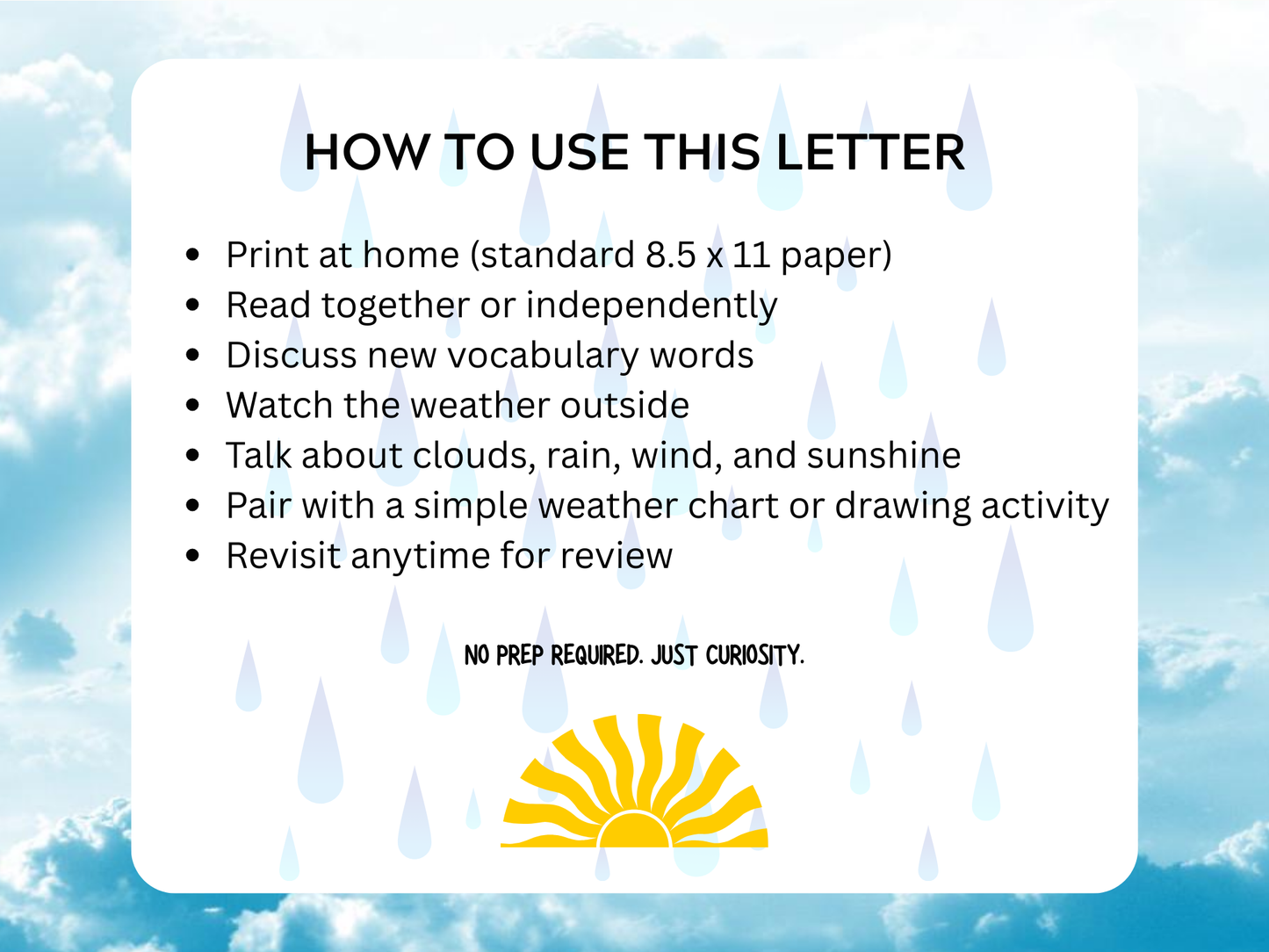 Weather Wonders Letter | Digital Download
