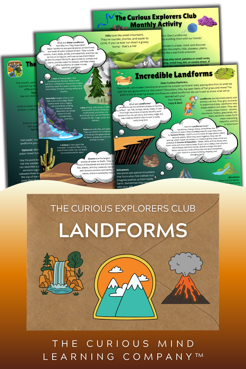 Incredible Landforms Letter | The Curious Explorers Club | Physical Mail Edition