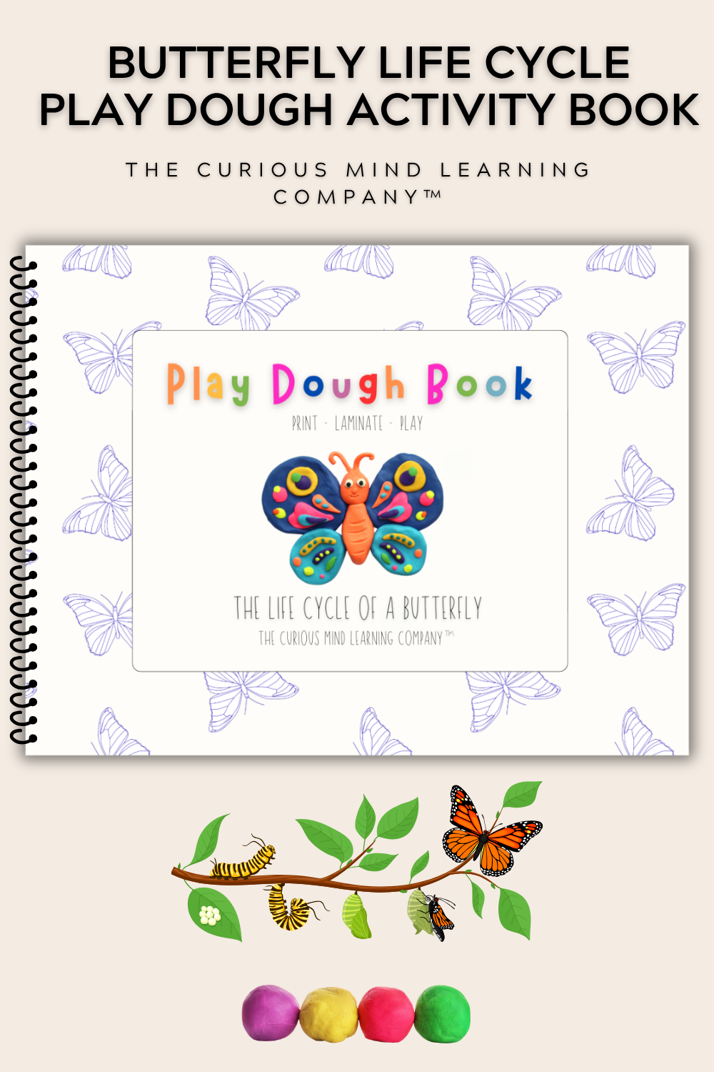 Butterfly Life Cycle Play Dough Book | Printable Hands-On Learning Activity