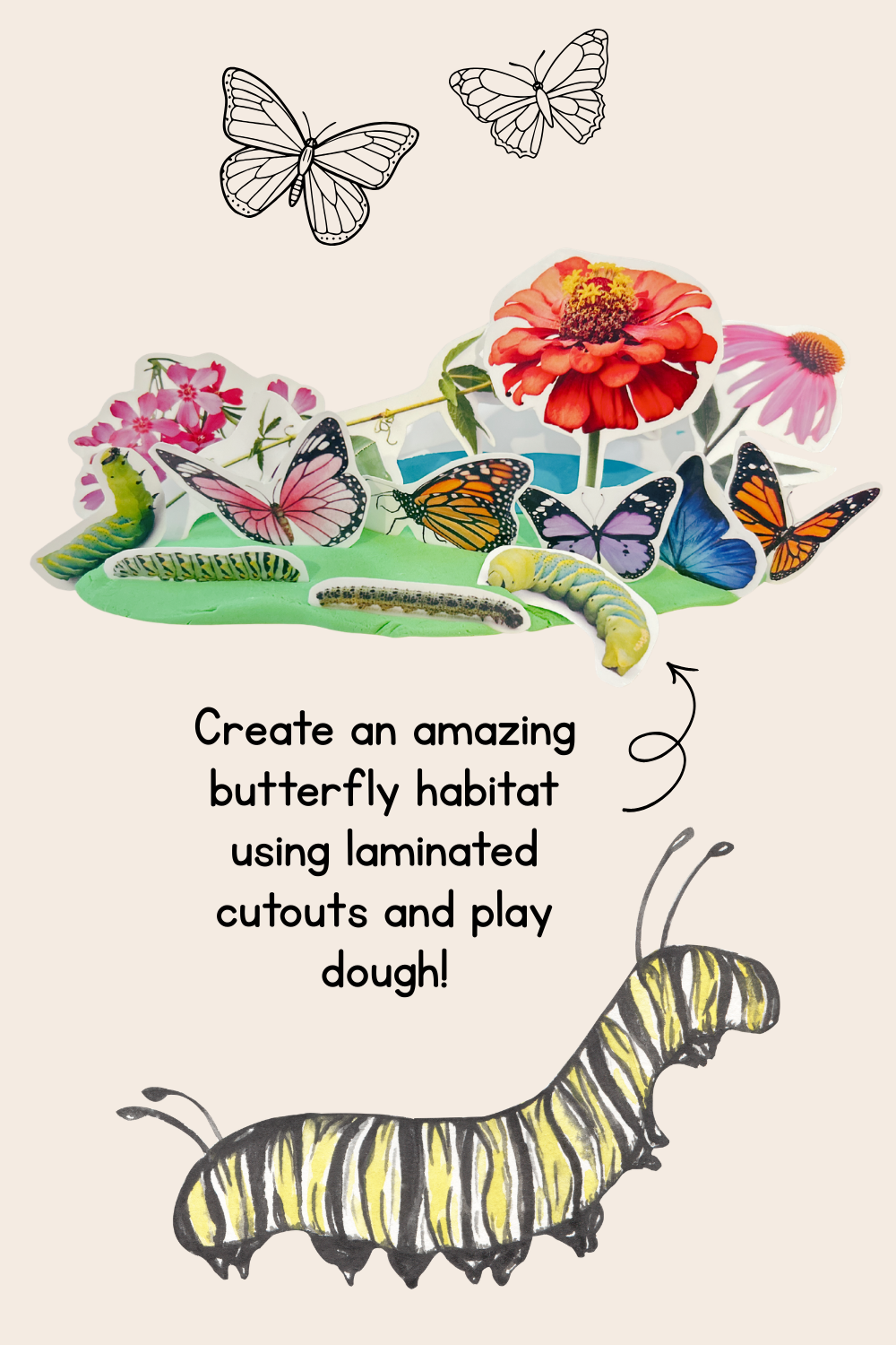 Butterfly Life Cycle Play Dough Book | Printable Hands-On Learning Activity