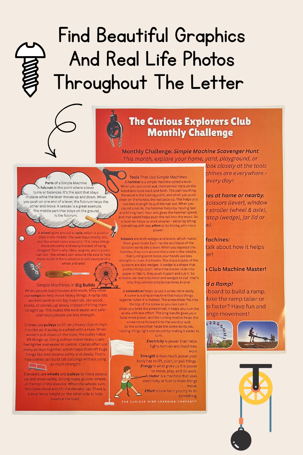 Simple Machines Letter | The Curious Explorers Club | Physical Mail Edition