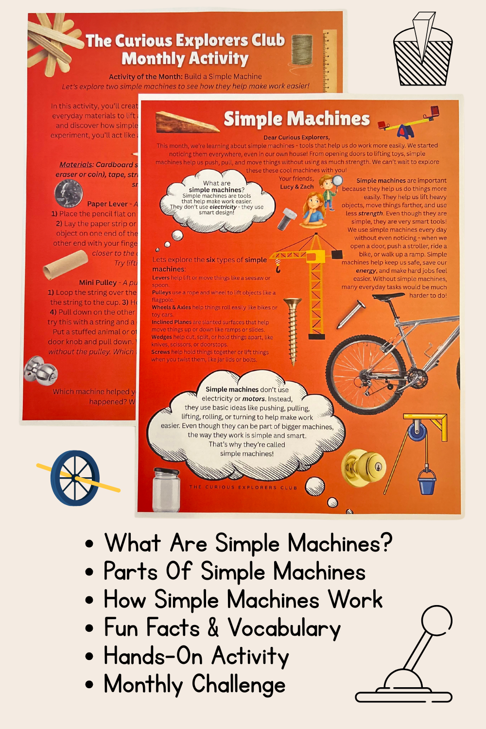 Simple Machines Letter | The Curious Explorers Club | Physical Mail Edition