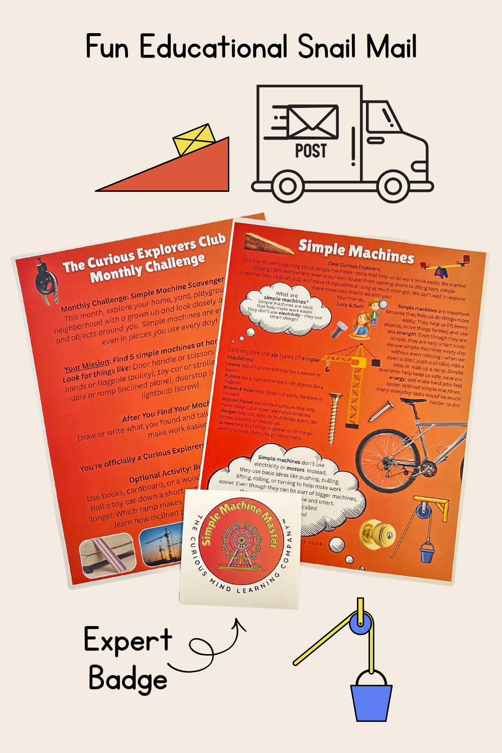 Simple Machines Letter | The Curious Explorers Club | Physical Mail Edition