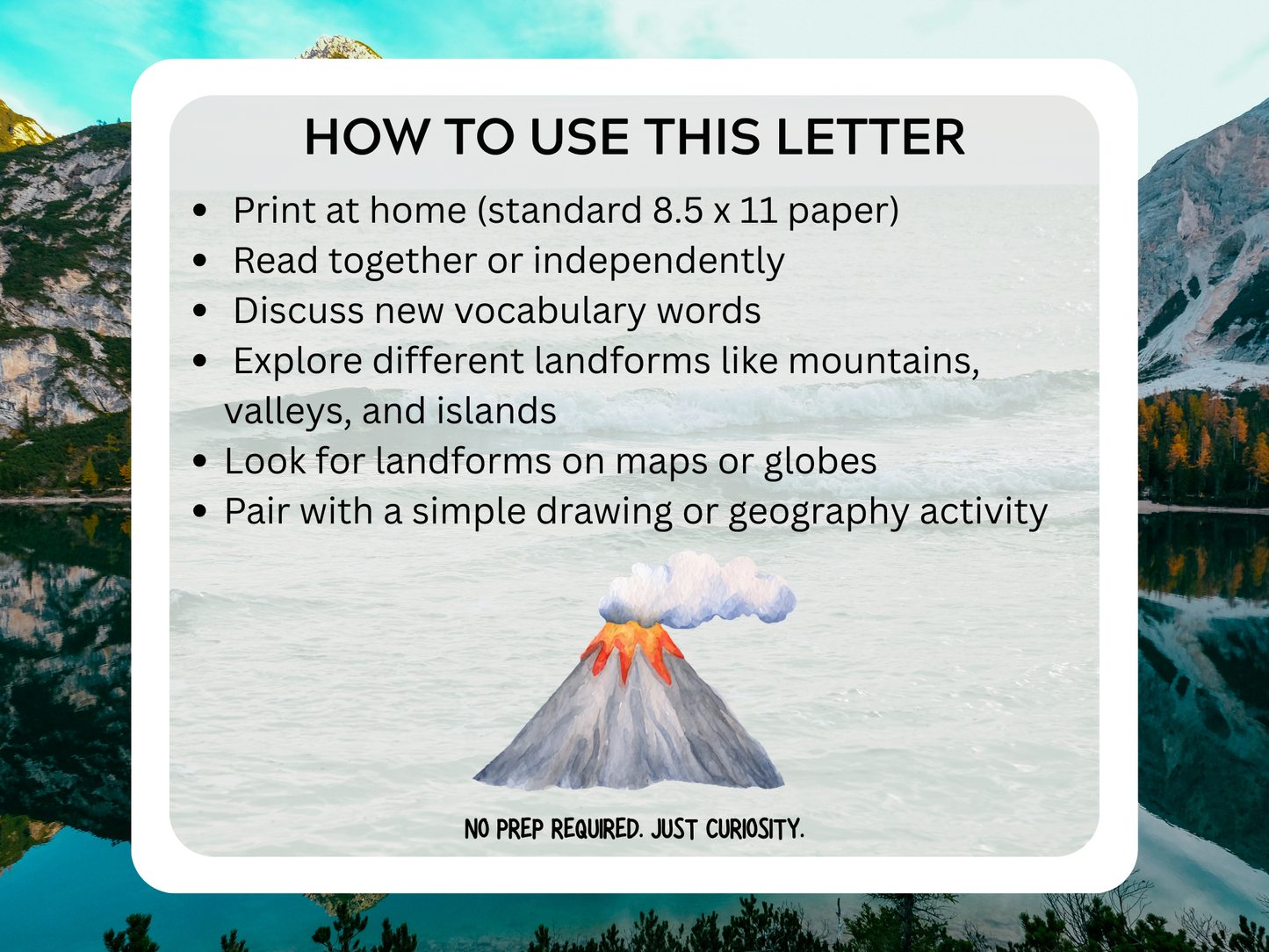 Incredible Landforms Letter | Digital Download