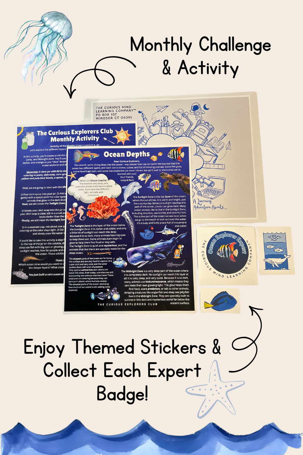 Ocean Depths Letter | The Curious Explorers Club | Physical Mail Edition