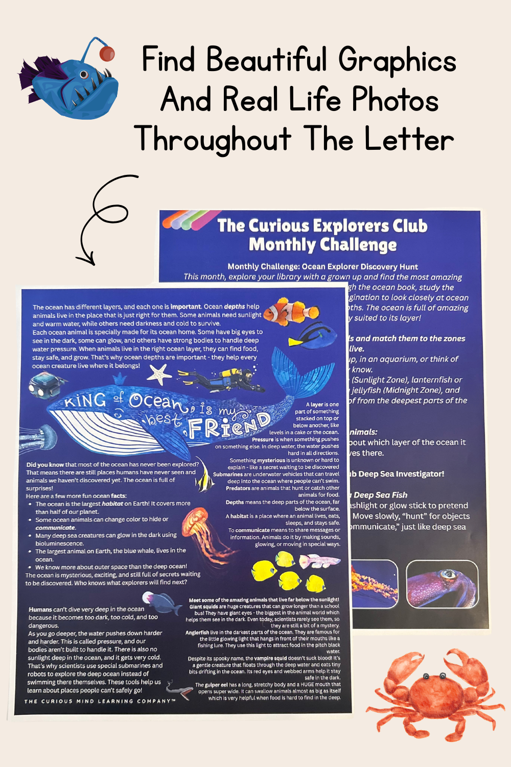 Ocean Depths Letter | The Curious Explorers Club | Physical Mail Edition