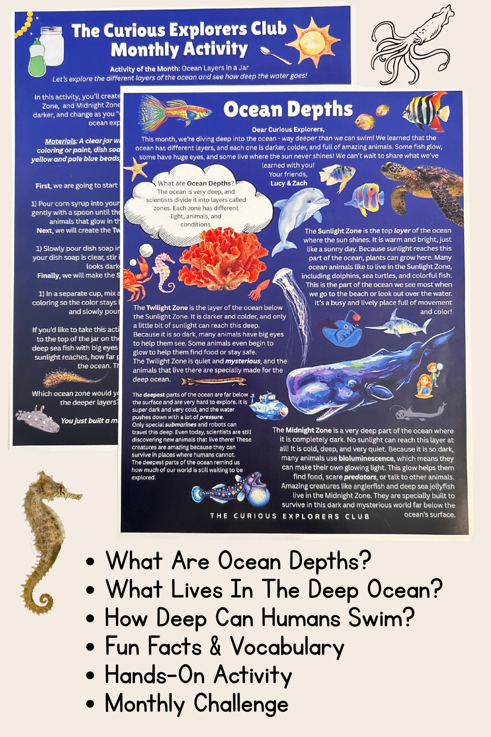 Ocean Depths Letter | The Curious Explorers Club | Physical Mail Edition