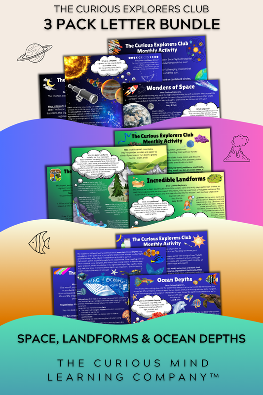 3 Pack Letter Bundle | Ocean, Landforms & Space | Physical Mail Edition