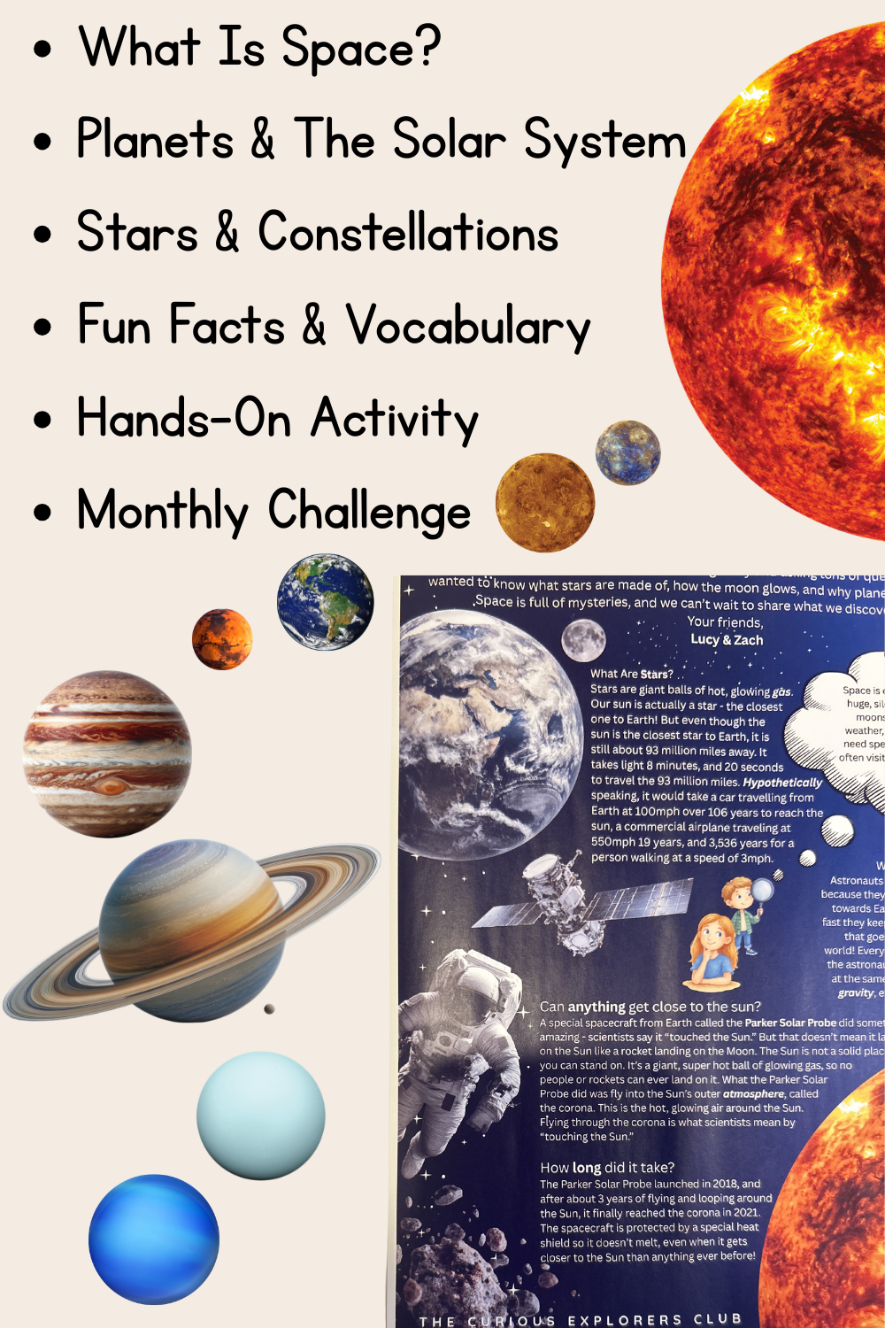 Wonders of Space Letter | The Curious Explorers Club | Physical Mail Edition