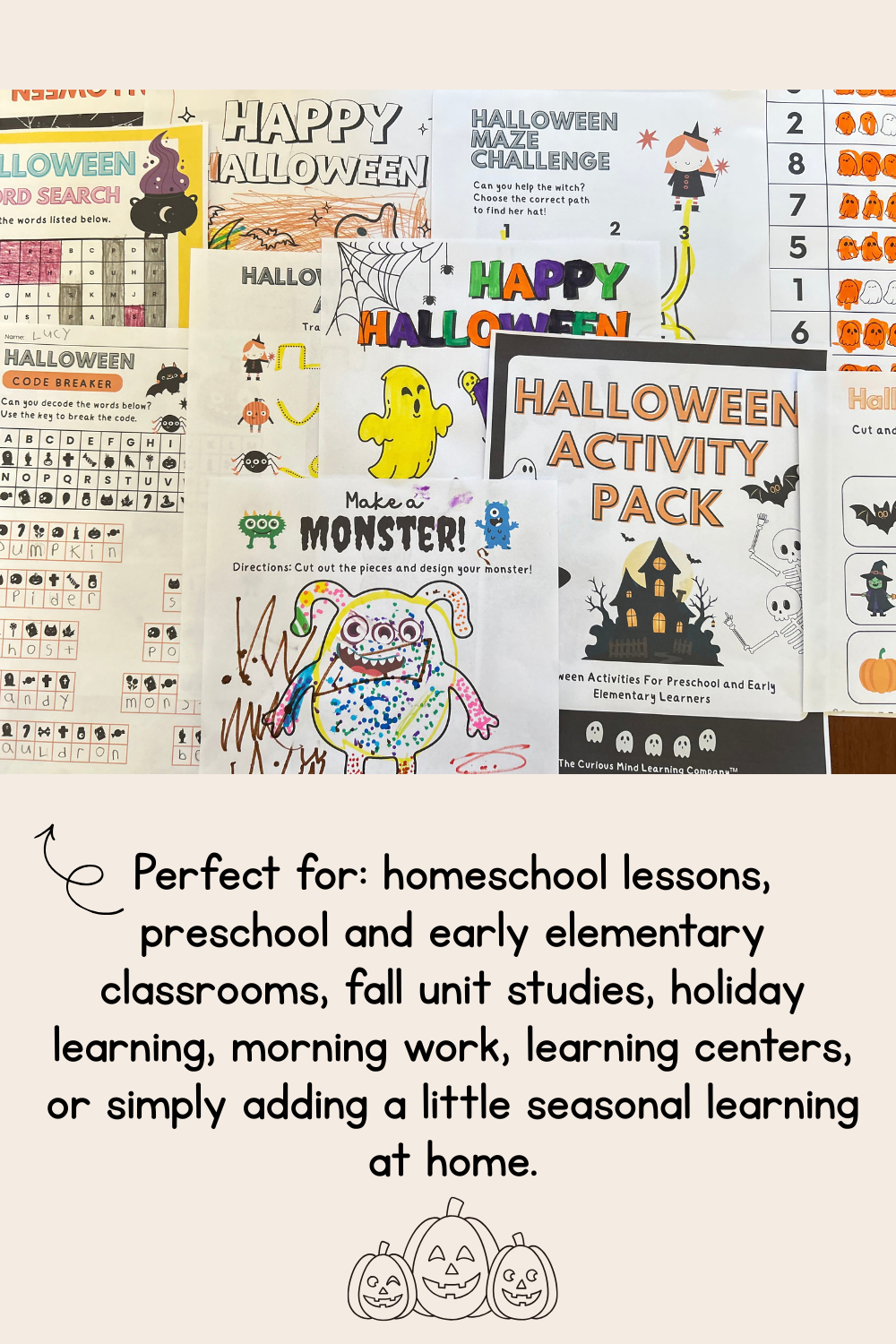 Halloween Printable Activity Pack | Digital Download – The Curious Mind ...
