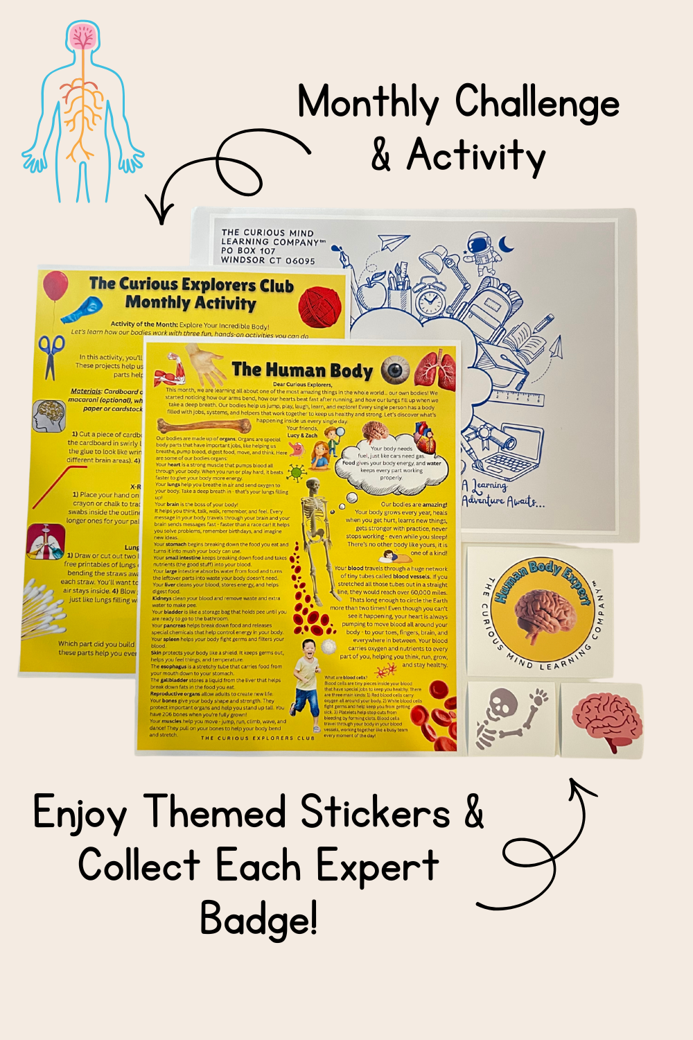 Human Body Letter | The Curious Explorers Club | Physical Mail Edition