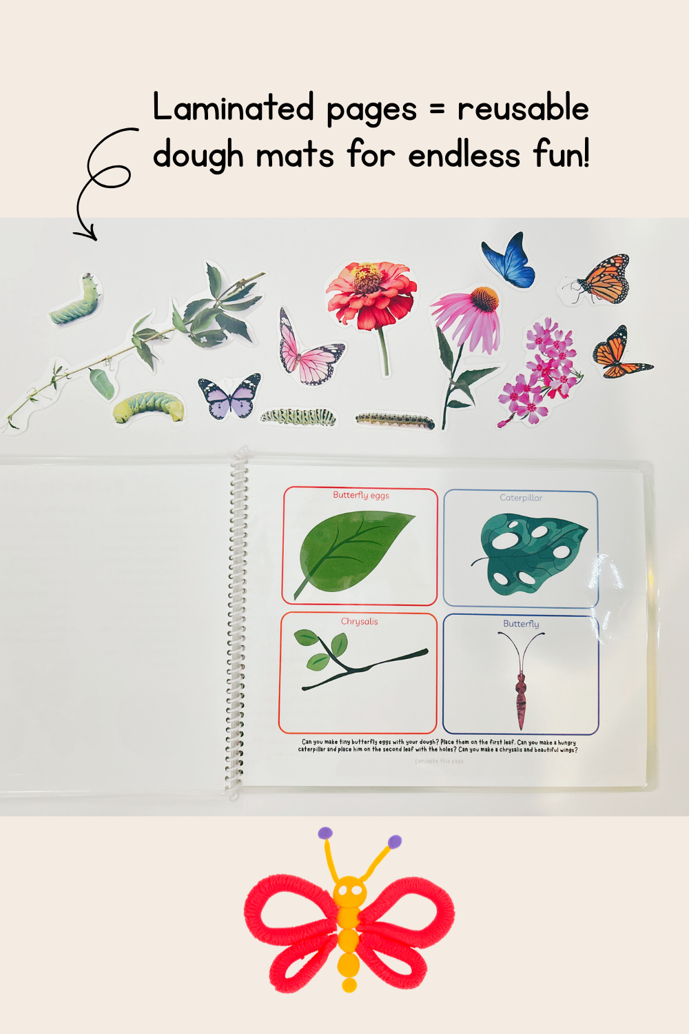 Butterfly Life Cycle Play Dough Book | Printable Hands-On Learning Activity