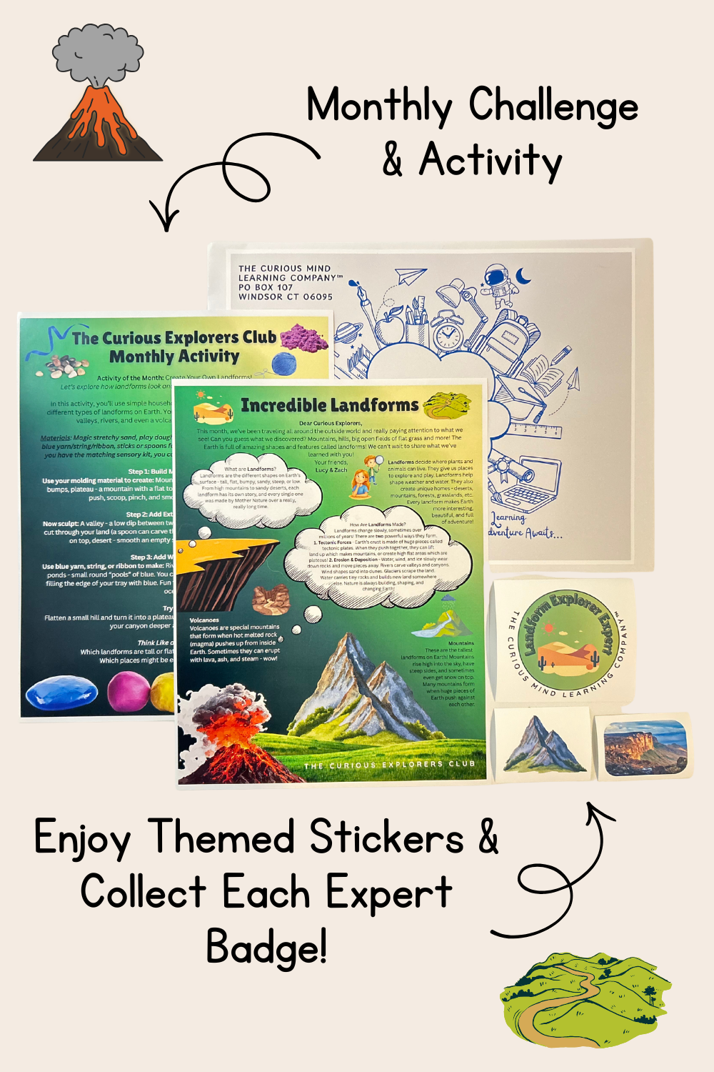 Incredible Landforms Letter | The Curious Explorers Club | Physical Mail Edition