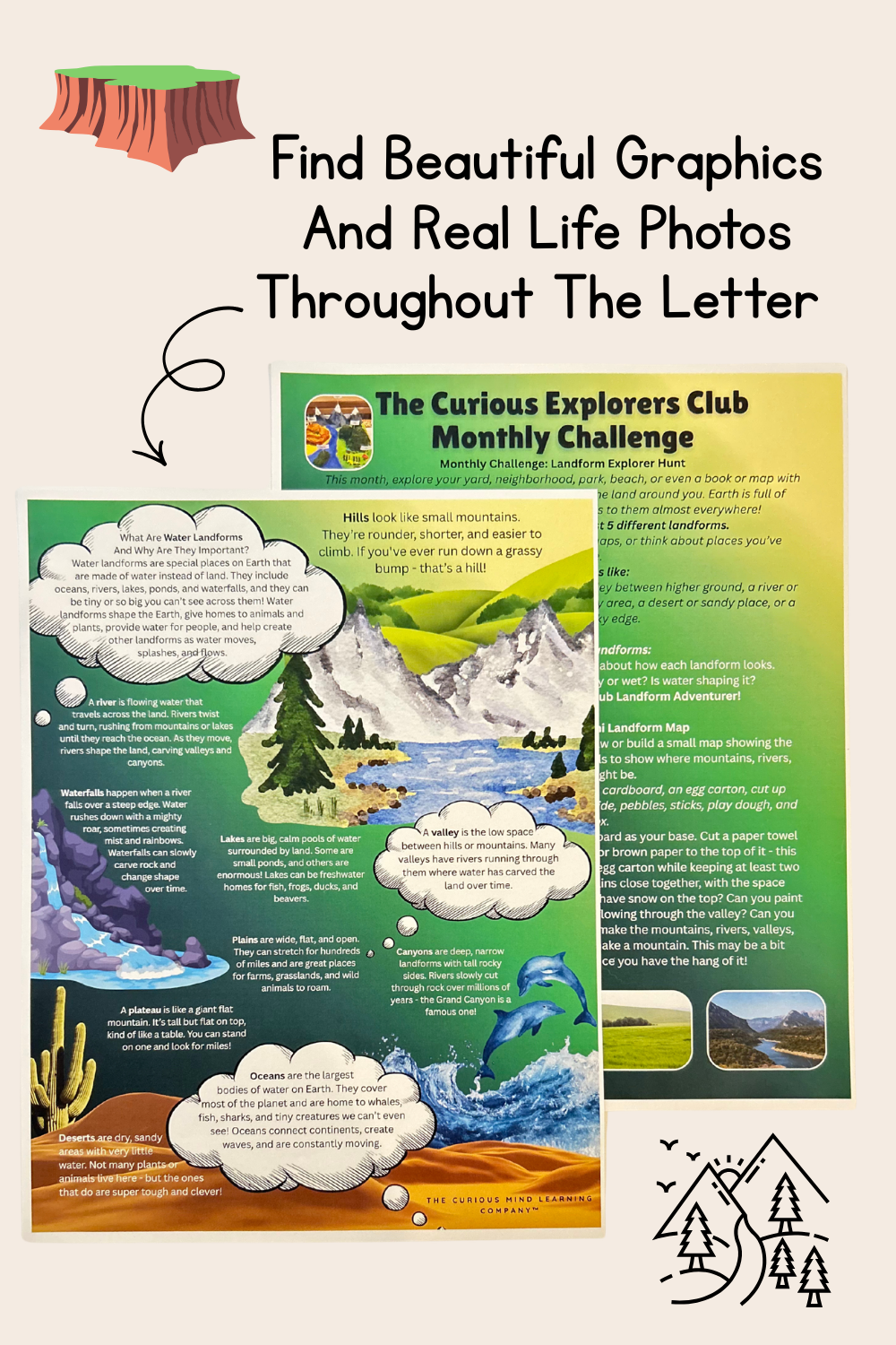 Incredible Landforms Letter | The Curious Explorers Club | Physical Mail Edition