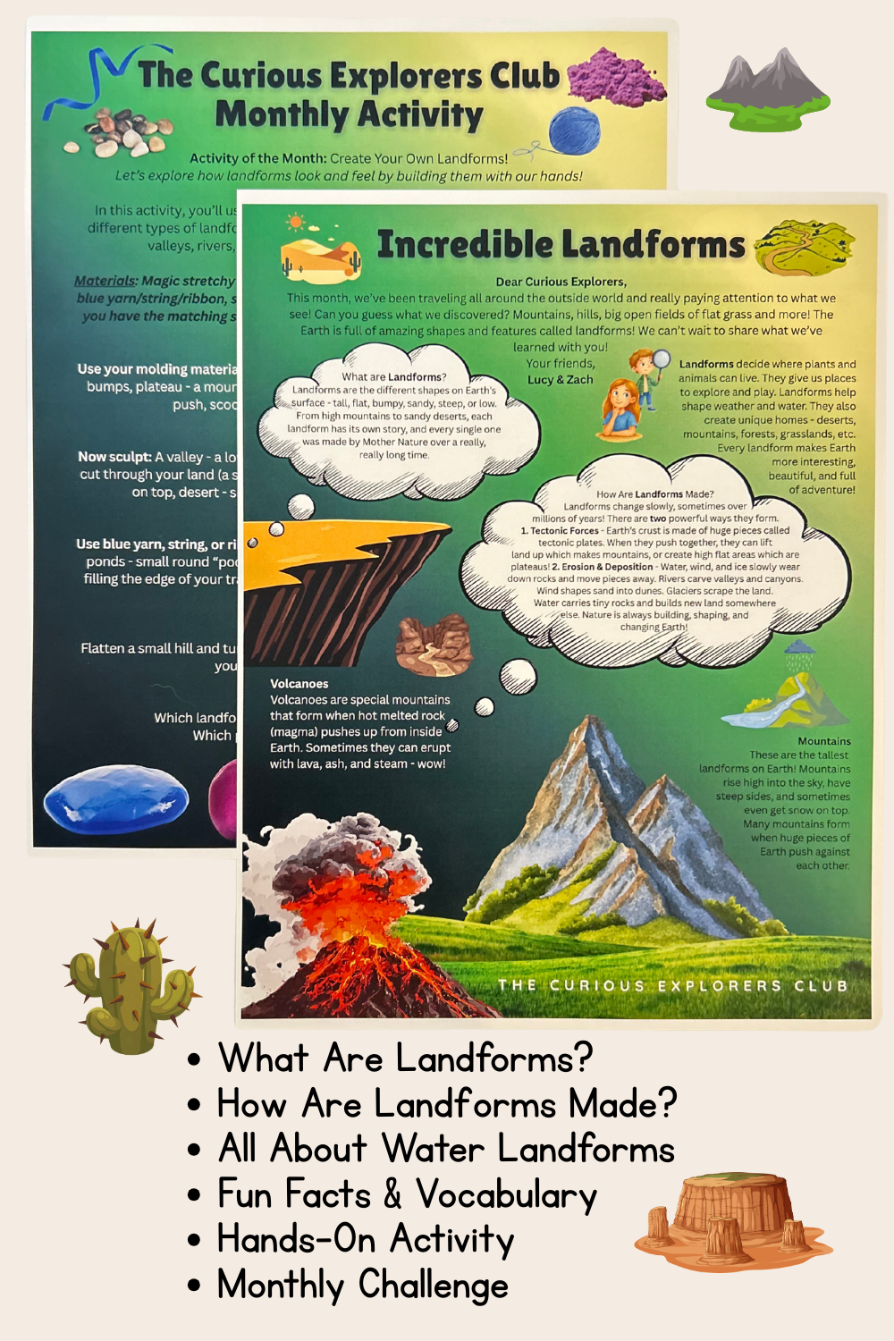 Incredible Landforms Letter | The Curious Explorers Club | Physical Mail Edition