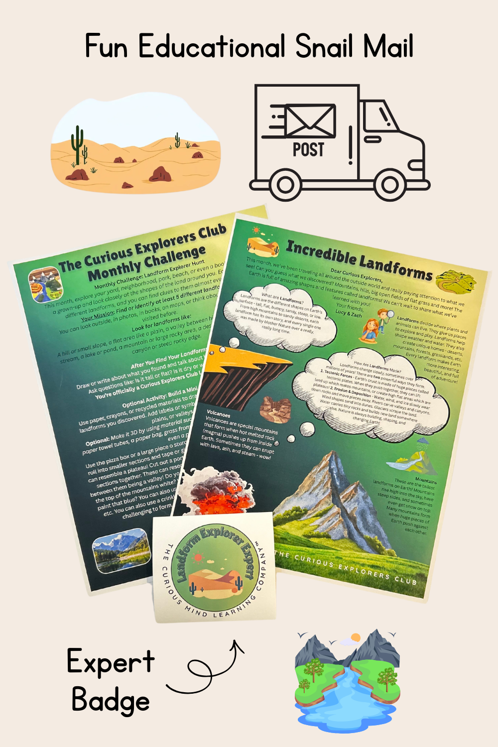 Incredible Landforms Letter | The Curious Explorers Club | Physical Mail Edition