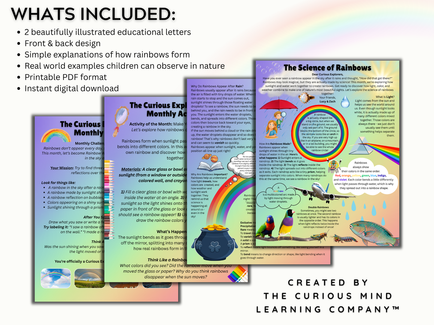 The Science Of Rainbows Letter | Digital Download
