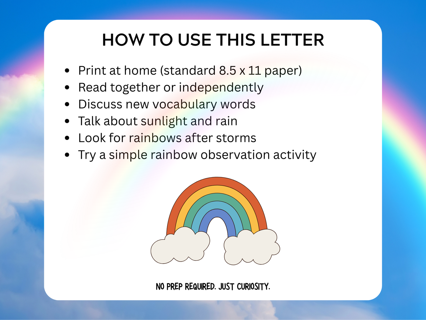 The Science Of Rainbows Letter | Digital Download