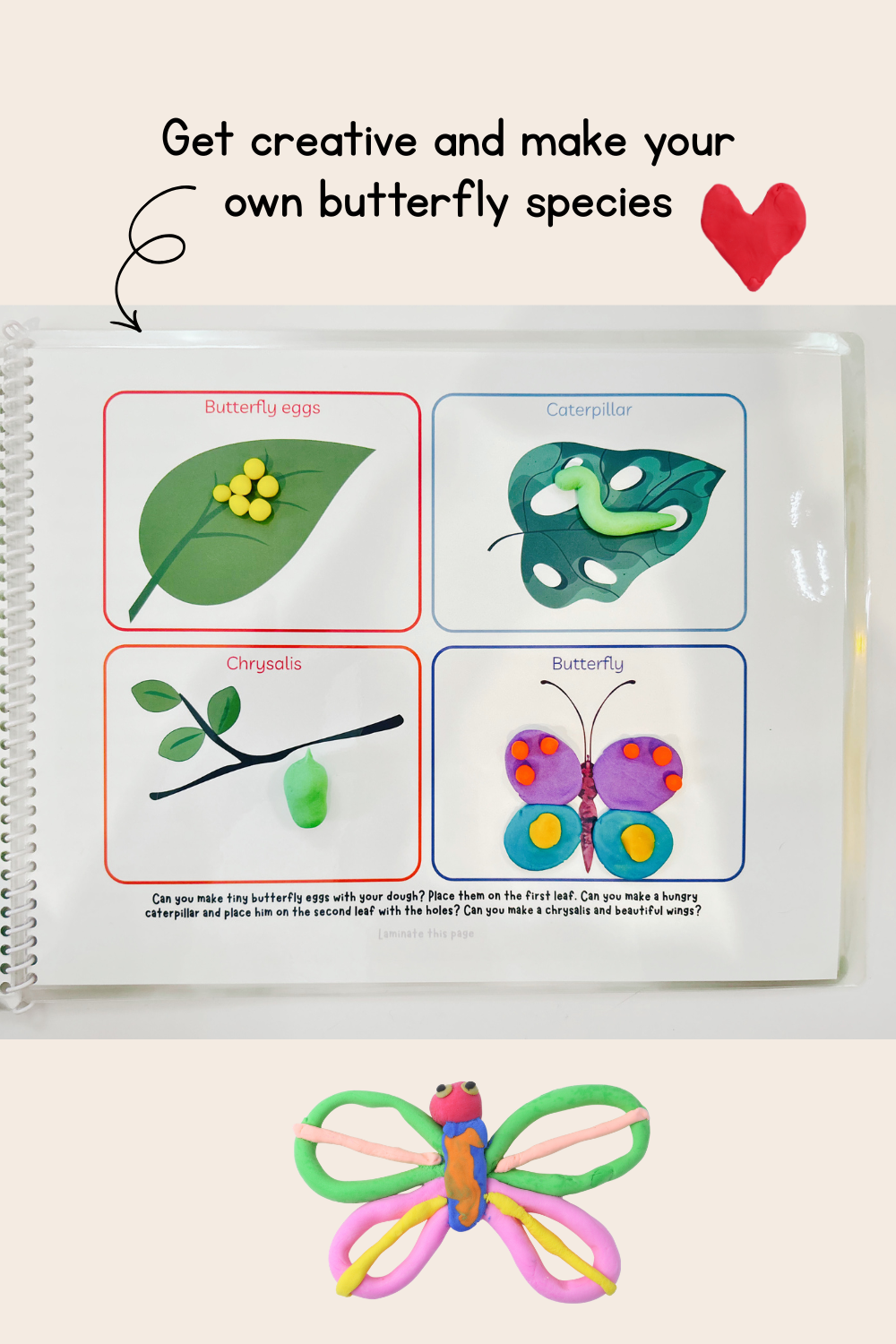 Butterfly Life Cycle Play Dough Book | Printable Hands-On Learning Activity