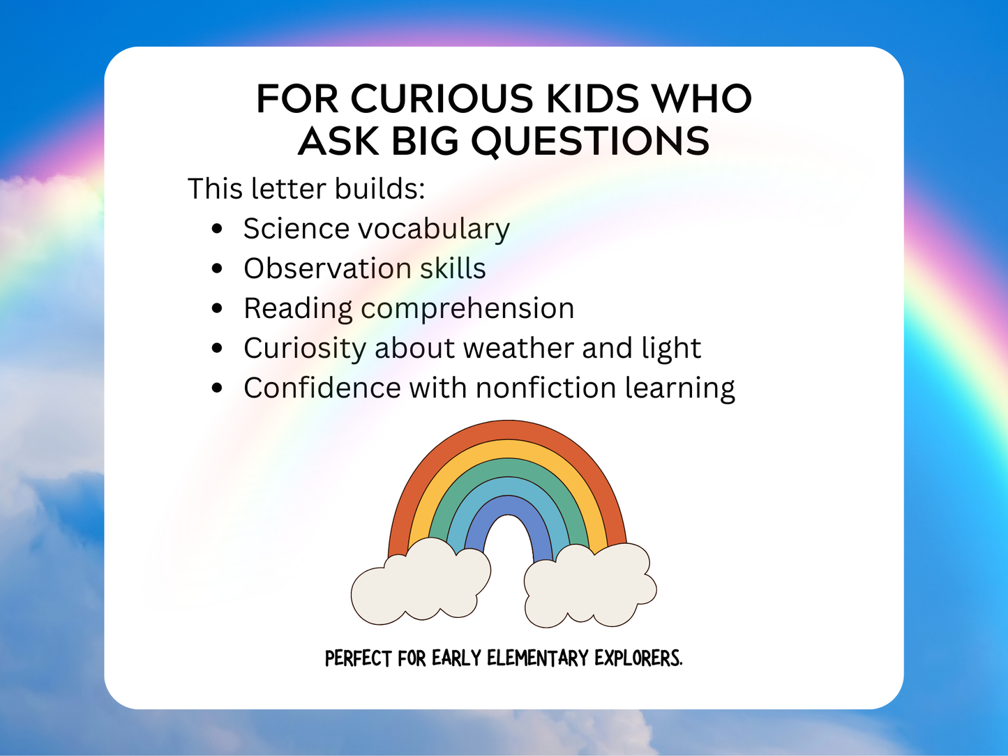 The Science Of Rainbows Letter | Digital Download