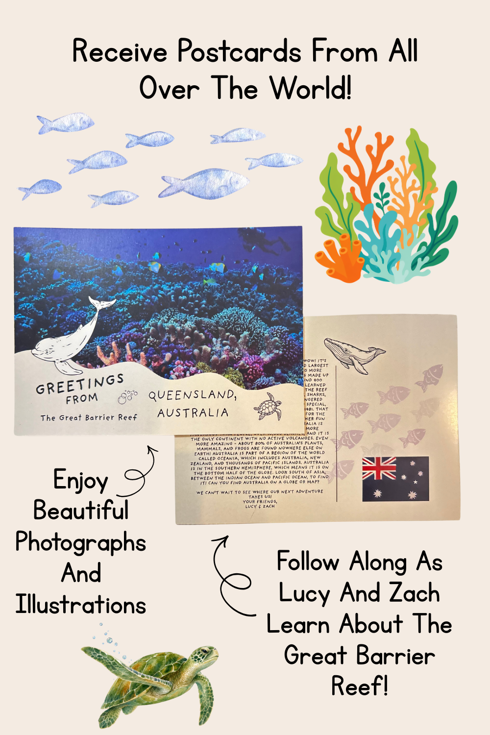 Postcards | Queensland, Australia – The Great Barrier Reef | Physical Mail Edition