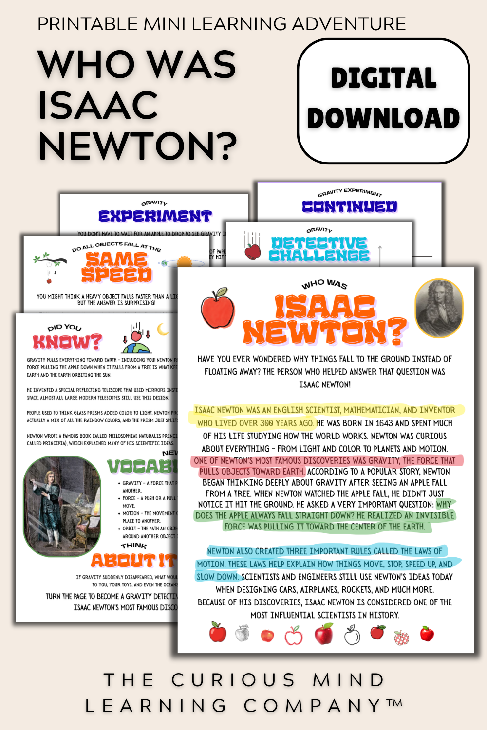 Who Was Isaac Newton? | Printable Mini Learning Adventure