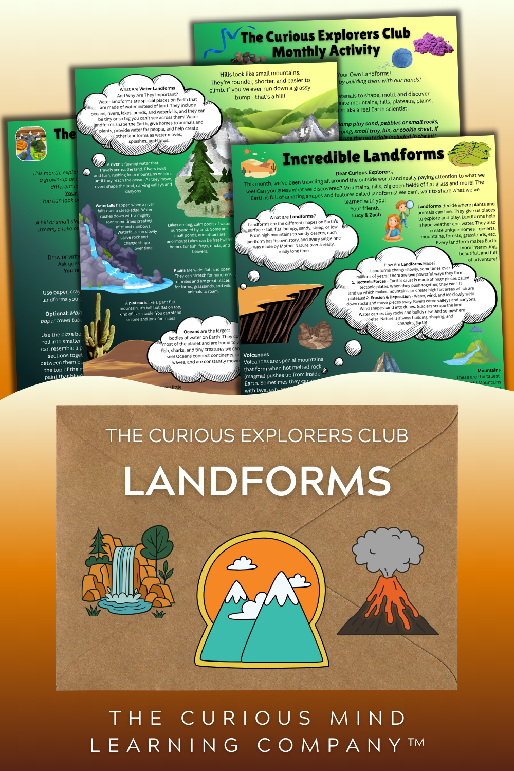 Incredible Landforms Letter | The Curious Explorers Club | Physical Mail Edition