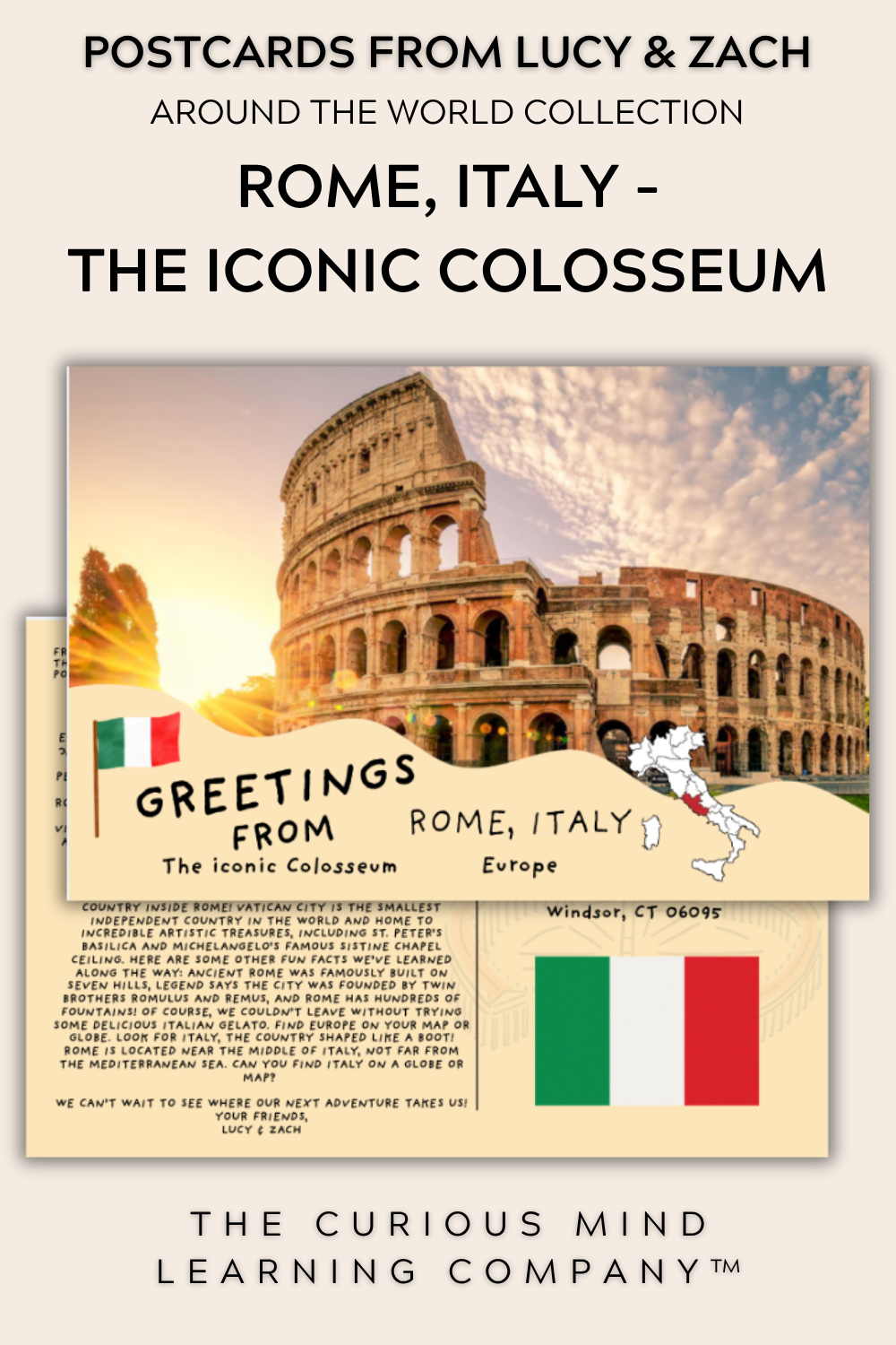 Postcards | Rome, Italy - The Iconic Colosseum | Physical Mail Edition